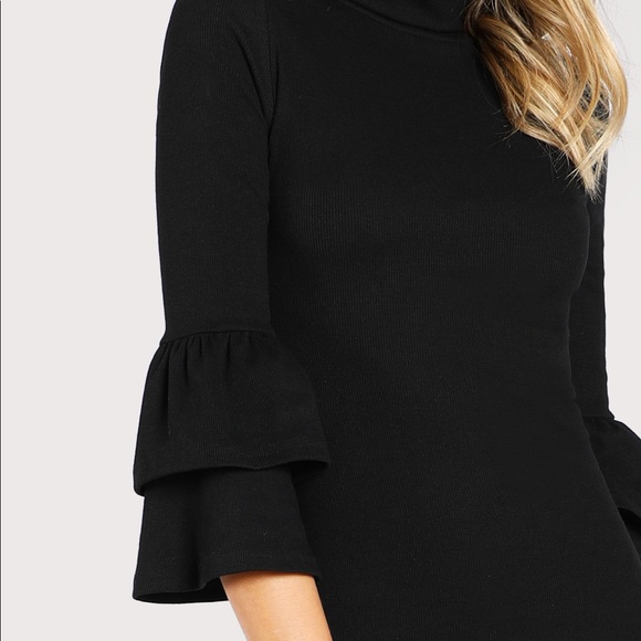 🏆HP🆕Tier bell 3/4sleeve high neck knit dress - Picture 6 of 7